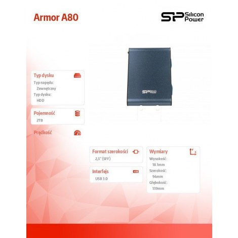 Silicon Power | Armor A80 2TB | 2000 GB | 2.5 "" | USB 3.1 | Blue - 15